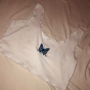 Cropped Embroidered Tanktop Cami